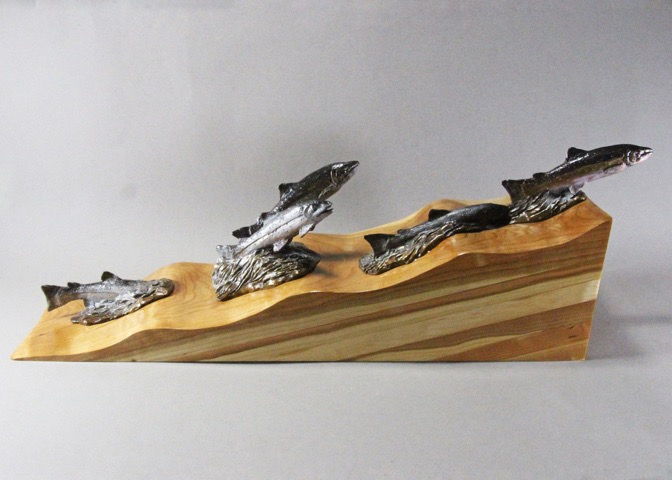 FL078 North to Alaska, migrating salmon $1800 at Hunter Wolff Gallery